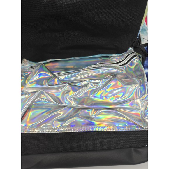 Justice 3 Pc Backpack/Lanyard-Lunch&Gadget Bags/Tie dye-Bluegreens/Shinning Trim - Picture 3 of 7